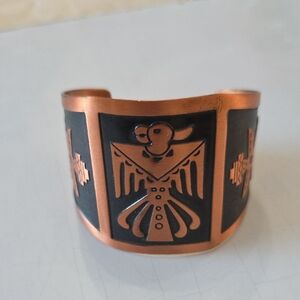 Copper and Black Cuff Bracelet